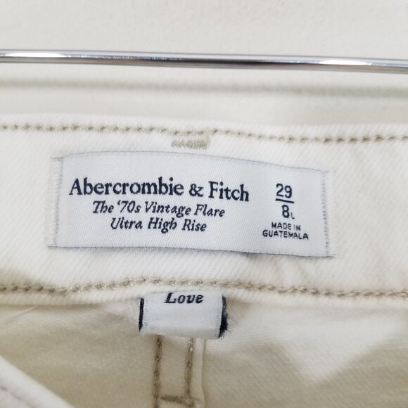 Abercrombie & Fitch LONG The 70's Vintage Flare Ultra High Rise Jeans Size 8L - Picture 3 of 6